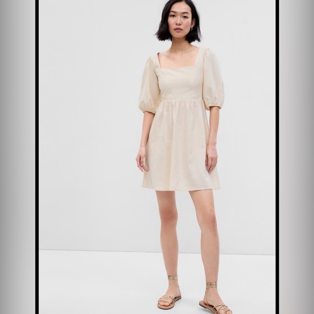 NWT Gap XXL Cream Puff Sleeve Dress